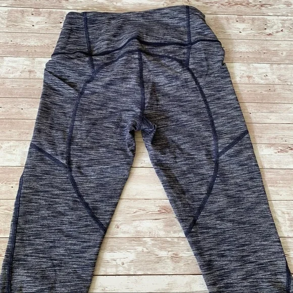 Victoria Secret Sport Navy Blue Space Dye Heathered High Rise Crop Leggings - Picture 5 of 9